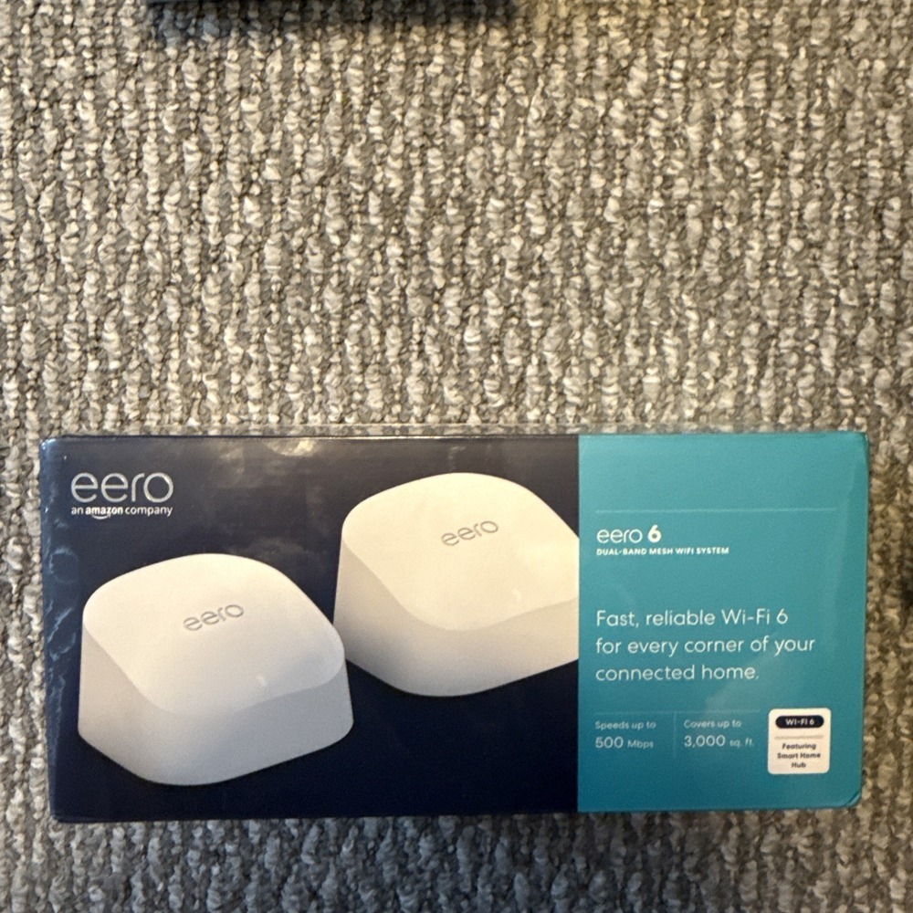 eero - 6 AX1800 Dual-Band Mesh Wi-Fi 6 System (2-pack) - White New Sealed